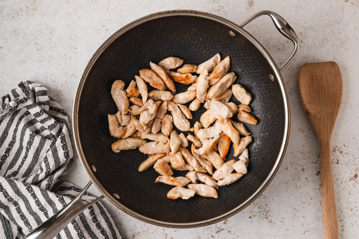 cooked chicken in a skillet