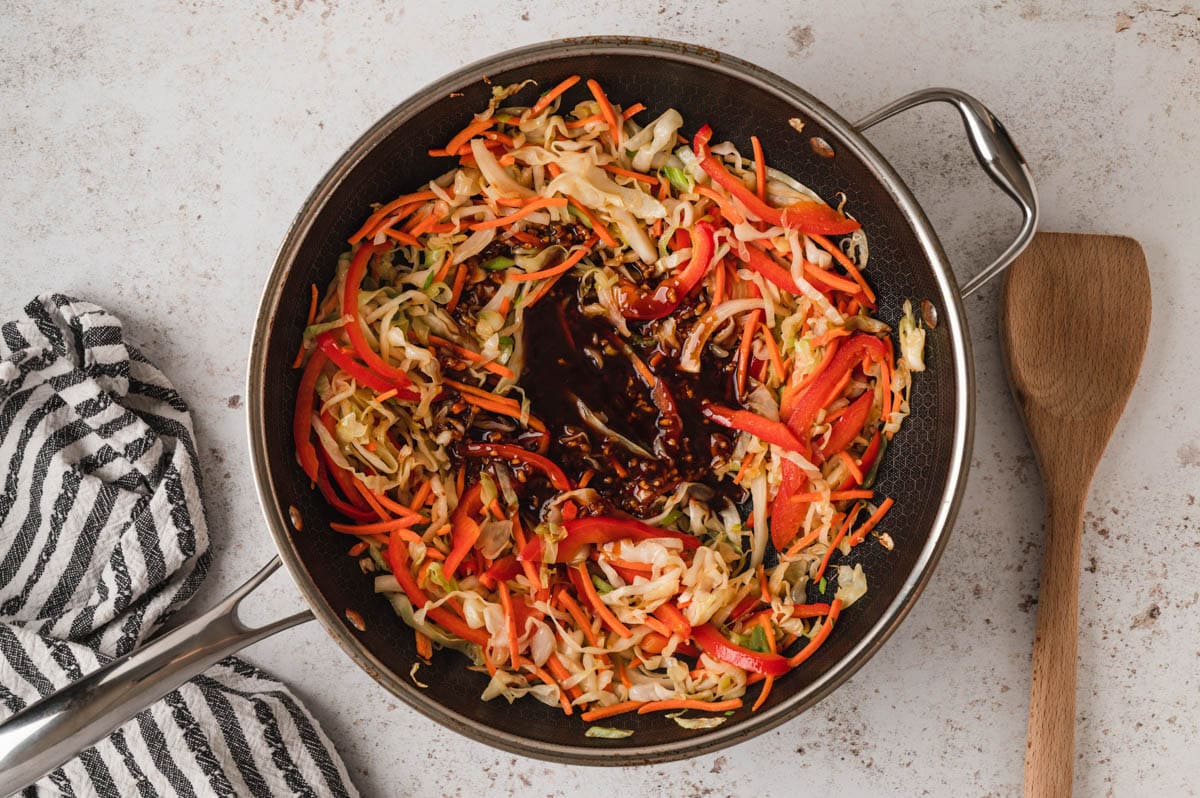 cooked veggies in a skillet